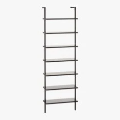 Stairway Black Metal Wall Mount Bookshelf 96'' 12 Stairway Black Metal Wall Mount Bookshelf 96'' -Home Furnishings Store StairwayTallBookshelfBlk3QFS18