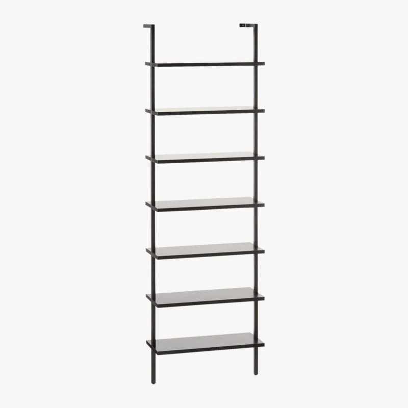 Stairway Black Metal Wall Mount Bookshelf 96'' 7 Stairway Black Metal Wall Mount Bookshelf 96'' - Image 5