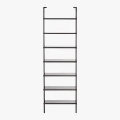 Stairway Black Metal Wall Mount Bookshelf 96'' 11 Stairway Black Metal Wall Mount Bookshelf 96'' -Home Furnishings Store StairwayTallBookshelfBlkS18