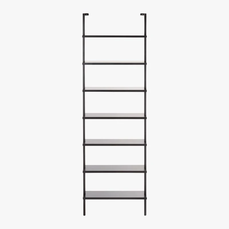 Stairway Black Metal Wall Mount Bookshelf 96'' 6 Stairway Black Metal Wall Mount Bookshelf 96'' - Image 4