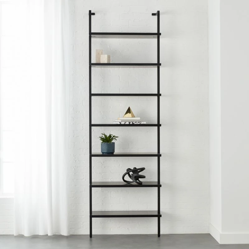 Stairway Black Metal Wall Mount Bookshelf 96'' 4 Stairway Black Metal Wall Mount Bookshelf 96'' - Image 2