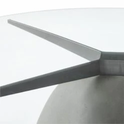 Stone Round Grey Concrete Dining Table With Glass Top -Home Furnishings Store StoneGreyTableRound47inAVSSS21