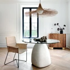 Pipa Natural Pendant Light -Home Furnishings Store StoneIvoryRoundDiningTableAG21 1x1