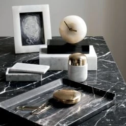 Onyx Marble Table Clock -Home Furnishings Store StrataMarbleLetterTrayAG20 1x1
