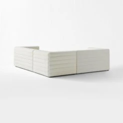 Strato 3-Piece L-Shaped White Boucle Sectional Sofa 11 Strato 3-Piece L-Shaped White Boucle Sectional Sofa -Home Furnishings Store StratoBoucle3pcSectBlcWhite3QBF21