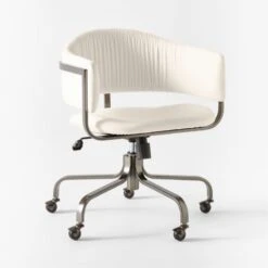 Stretta Ivory Velvet Office Chair 10 Stretta Ivory Velvet Office Chair -Home Furnishings Store StrettaIvoryMtlOffcChair3QSSS22