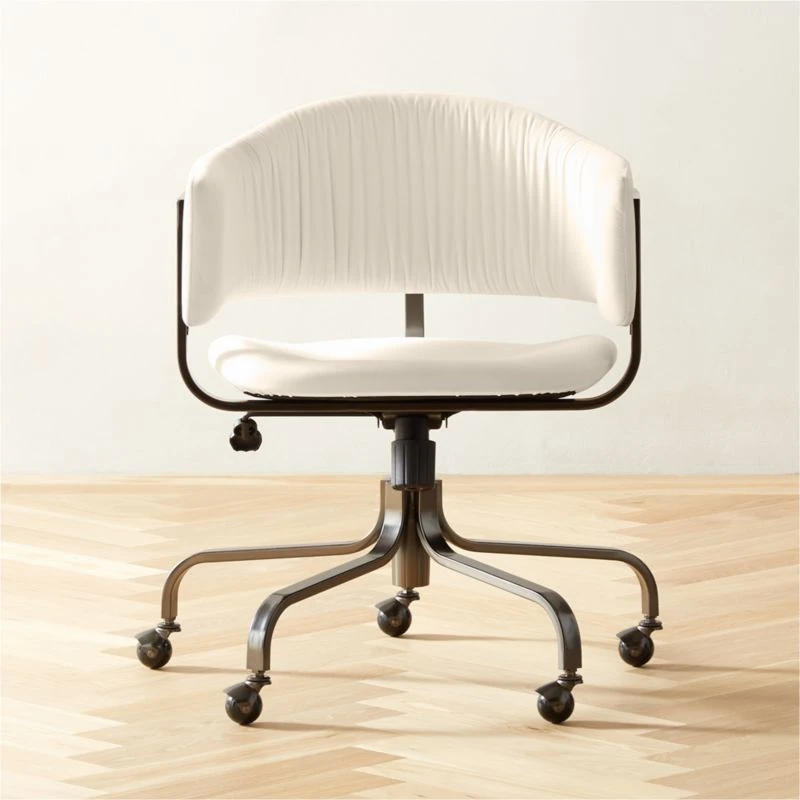 Stretta Ivory Velvet Office Chair 3 Stretta Ivory Velvet Office Chair
