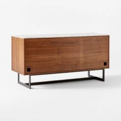 Suspend Marble And Brown Walnut Wood Media Console -Home Furnishings Store SuspendMediaConsole3QBSSS22