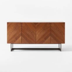 Suspend Marble And Brown Walnut Wood Media Console -Home Furnishings Store SuspendMediaConsoleSOSSS22