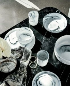 Swirl Black And White Pasta Bowl 11 Swirl Black And White Pasta Bowl -Home Furnishings Store SwirlDinnerwareTieDyeMR20