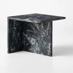 T Black Marble Short Side Table -Home Furnishings Store TMrblBlkShortSideTable3QSSF22