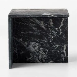 T Black Marble Short Side Table -Home Furnishings Store TMrblBlkShortSideTableSDSSF22