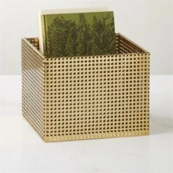 Tegan Perforated Brass Metal Storage Basket Small -Home Furnishings Store TeganBrassPrfrtdBasketAVSHS23