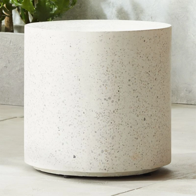 Terrazzo White Outdoor Side Table 3 Terrazzo White Outdoor Side Table