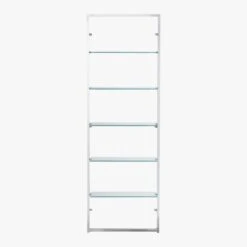 Tesso Chrome Metal Wall Mount Bookshelf -Home Furnishings Store TessoBookcaseChrmGlsF8
