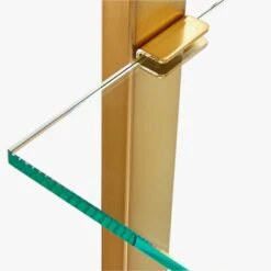 Tesso Brass Metal Wall Mount Bookshelf -Home Furnishings Store TessoBrushedBrassBookcsAVS20