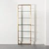 Tesso Brass Metal Wall Mount Bookshelf -Home Furnishings Store TessoBrushedBrassBookcsROS20 1x1