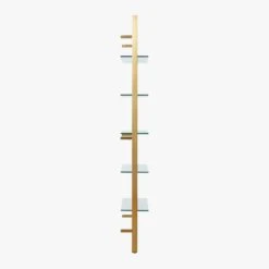 Tesso Brass Metal Wall Mount Bookshelf -Home Furnishings Store TessoBrushedBrassBookcsSDS20
