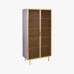 Trace Brass Wire Bookcase 18 Trace Brass Wire Bookcase -Home Furnishings Store TraceBrassMshDoorBookcase3QF19