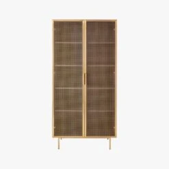 Trace Brass Wire Bookcase 17 Trace Brass Wire Bookcase -Home Furnishings Store TraceBrassMshDoorBookcaseSOF19