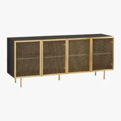 Trace Brass Wire Mesh Credenza -Home Furnishings Store TraceBrssMeshDrMediaCrdnz3QFS18