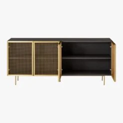 Trace Brass Wire Mesh Credenza -Home Furnishings Store TraceBrssMeshDrMediaCrdnzAVS18