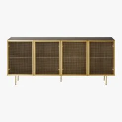 Trace Brass Wire Mesh Credenza -Home Furnishings Store TraceBrssMeshDrMediaCrdnzS18