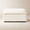 Turn Off-White Performance Velvet Ottoman