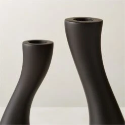 Uri Matte Black Cement Taper Candle Holder -Home Furnishings Store UriTaperHolderBlackAVSHF23