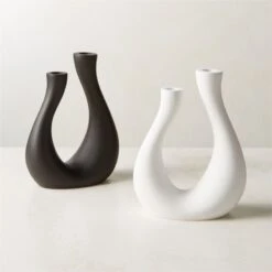 Uri Matte Black Cement Taper Candle Holder -Home Furnishings Store UriTaperHolderCollectionFHF23