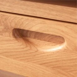 Ventura White Oak Console Table 21 Ventura White Oak Console Table -Home Furnishings Store VenturaNtchdShrtBkshlfAV4SSS22