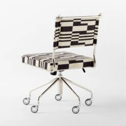 Vicino Black And White Patterned Upholstered Office Chair -Home Furnishings Store VicinoPatternedChair3QBSSS23