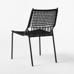 Virve Black Rope Outdoor Dining Chair Set Of 4 -Home Furnishings Store VirveBkSSDnngChairBkRp3QBSSS22