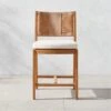 Roc Teak And Rattan Outdoor Counter Stool With Ivory Sunbrella® Cushion -Home Furnishings Store VitetCounterStoolSHS23 1