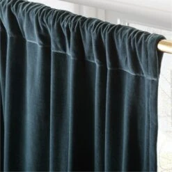Dark Teal Organic Cotton Velvet Window Curtain Panel 48"x84'' -Home Furnishings Store VlvtMgcFtOrgCtnCrtn96PnlAV2SHF23