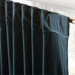 Dark Teal Organic Cotton Velvet Window Curtain Panel 48"x84'' -Home Furnishings Store VlvtMgcFtOrgCtnCrtn96PnlAV3SHF23