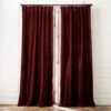 Red Organic Cotton Velvet Window Curtain Panel 48"x84'' 1 Red Organic Cotton Velvet Window Curtain Panel 48"x84'' -Home Furnishings Store VlvtRedOrgCtnCrtn96PnlSHF23