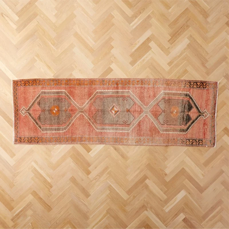 Vintage Handknotted Wool Turkish Runner 4'1"x12'5" 4 Vintage Handknotted Wool Turkish Runner 4'1"x12'5" - Image 2