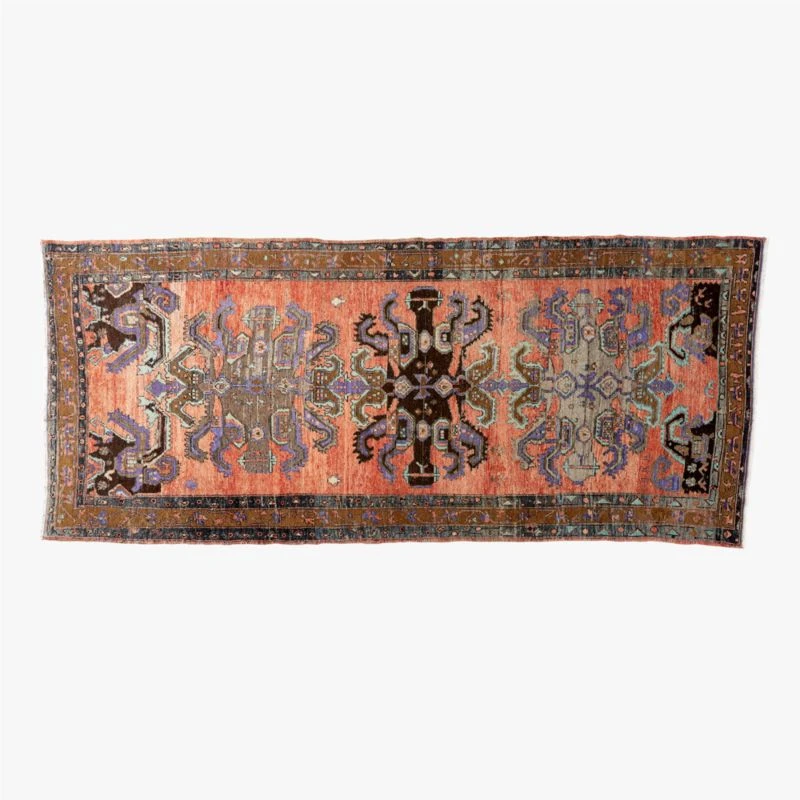 Vintage Handknotted Wool Turkish Runner 4'11"x11'5" 3 Vintage Handknotted Wool Turkish Runner 4'11"x11'5"