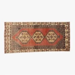 Vintage Handknotted Wool Turkish Rug 2'11"x6'2"