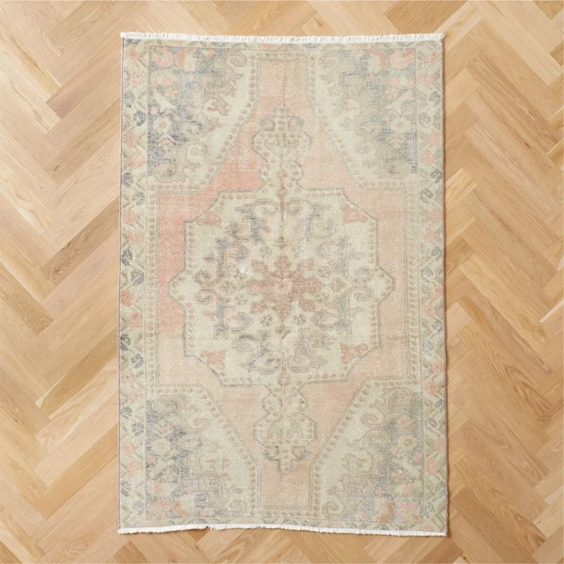 Vintage Handknotted Wool Turkish Rug 4'8"x7' 4 Vintage Handknotted Wool Turkish Rug 4'8"x7' - Image 2