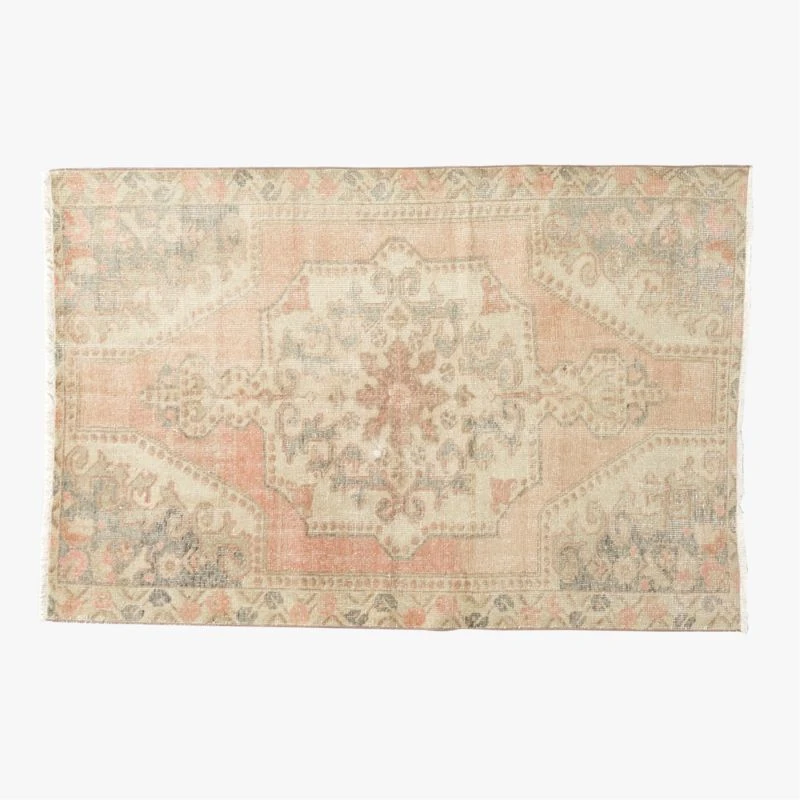 Vintage Handknotted Wool Turkish Rug 4'8"x7' 3 Vintage Handknotted Wool Turkish Rug 4'8"x7'