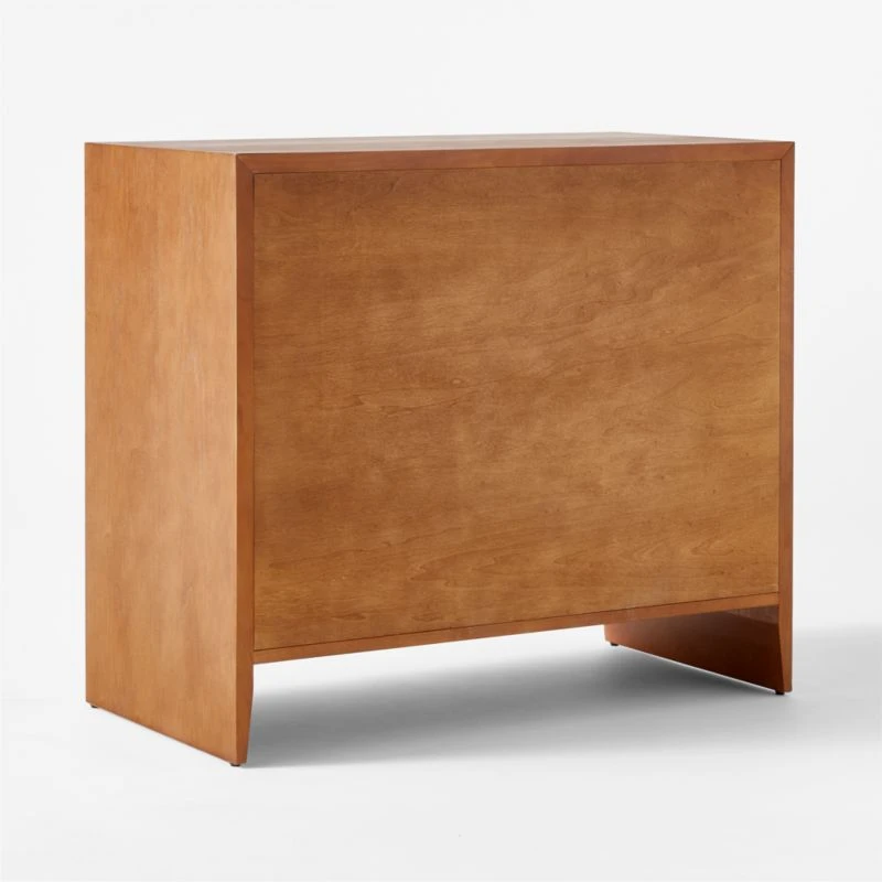 Wane Wood 2-Drawer File Cabinet With Vegan Leather Drawers 8 Wane Wood 2-Drawer File Cabinet With Vegan Leather Drawers - Image 6