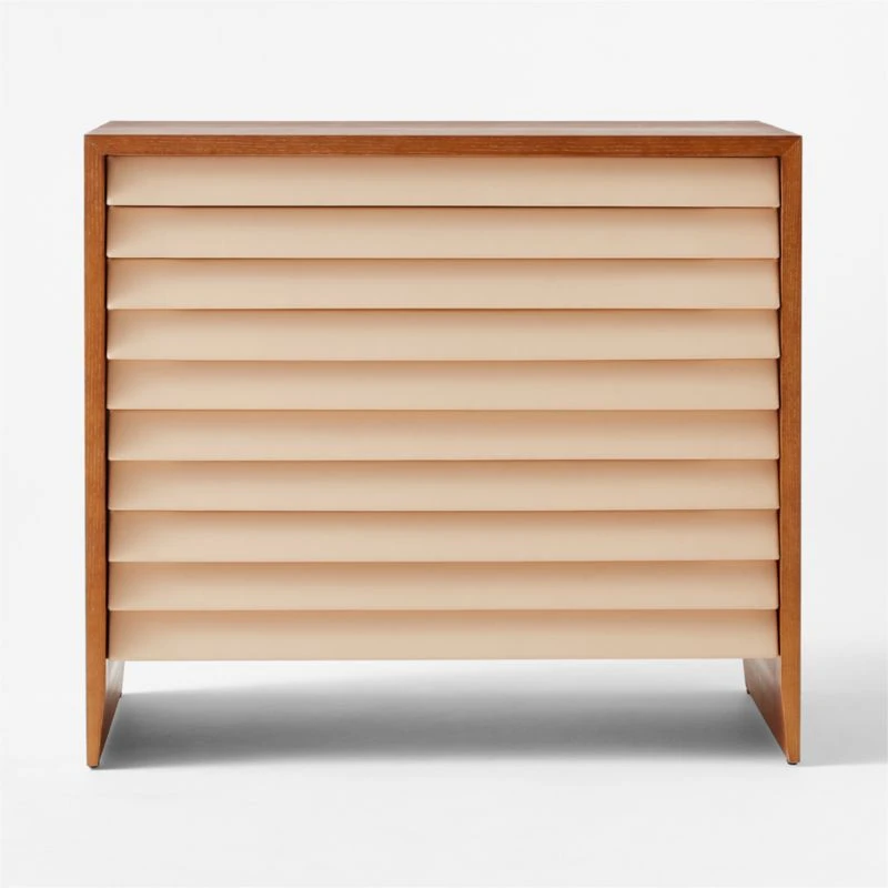 Wane Wood 2-Drawer File Cabinet With Vegan Leather Drawers 4 Wane Wood 2-Drawer File Cabinet With Vegan Leather Drawers - Image 2