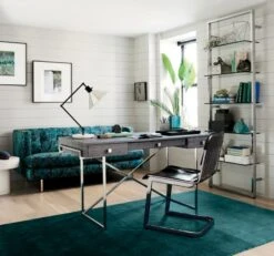 Tesso Chrome Metal Wall Mount Bookshelf -Home Furnishings Store avalondeskFB17