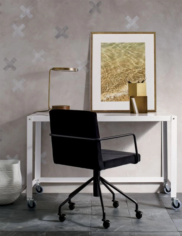 Go-Cart White Metal Desk On Wheels 4 Go-Cart White Metal Desk On Wheels - Image 2